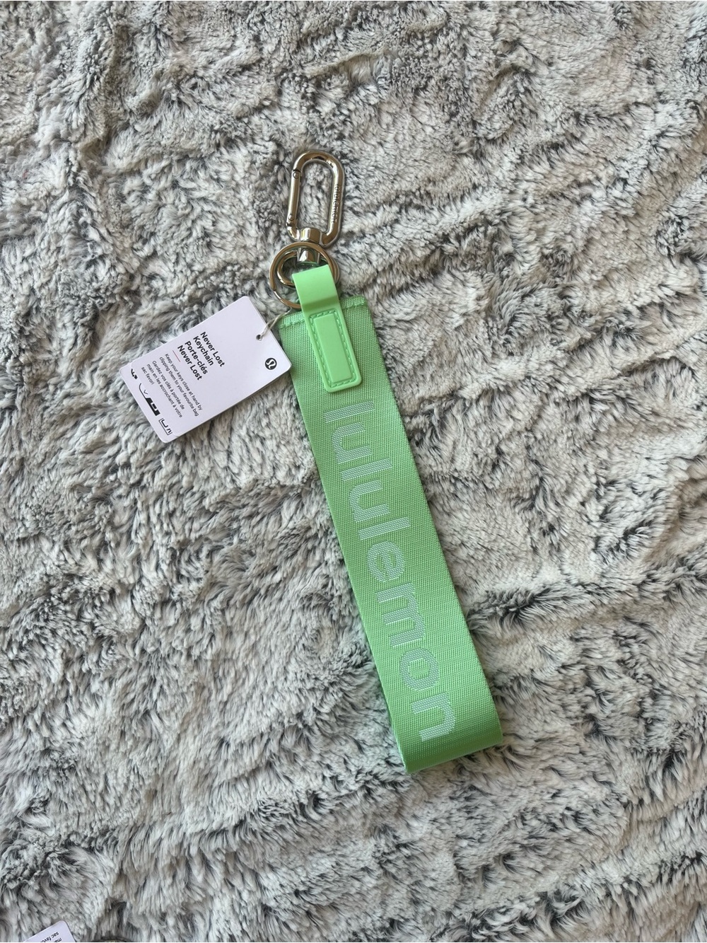 Lululemon Neon Green Logo Key Fob Strap